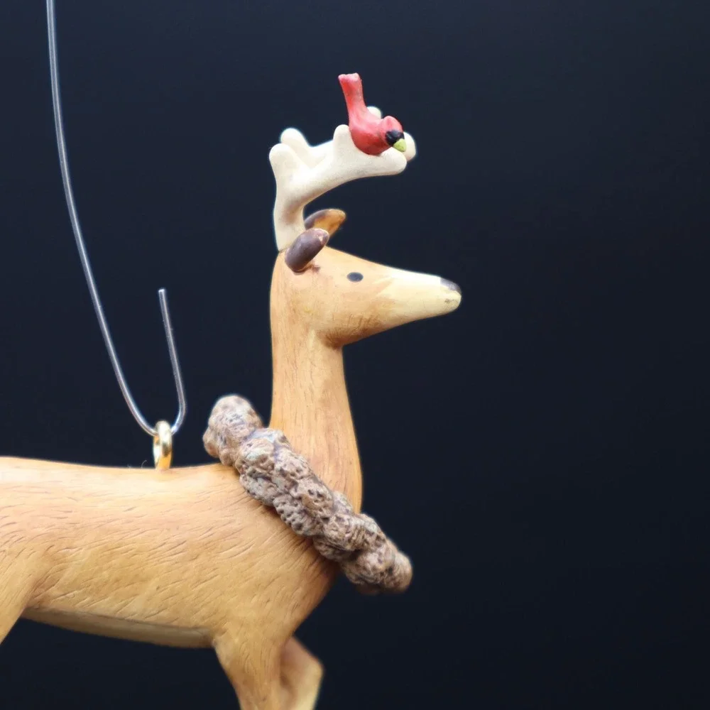 2007 Exclusive Hallmark Peaceful Animals VIP Gift Keepsake Ornament Deer & Bird